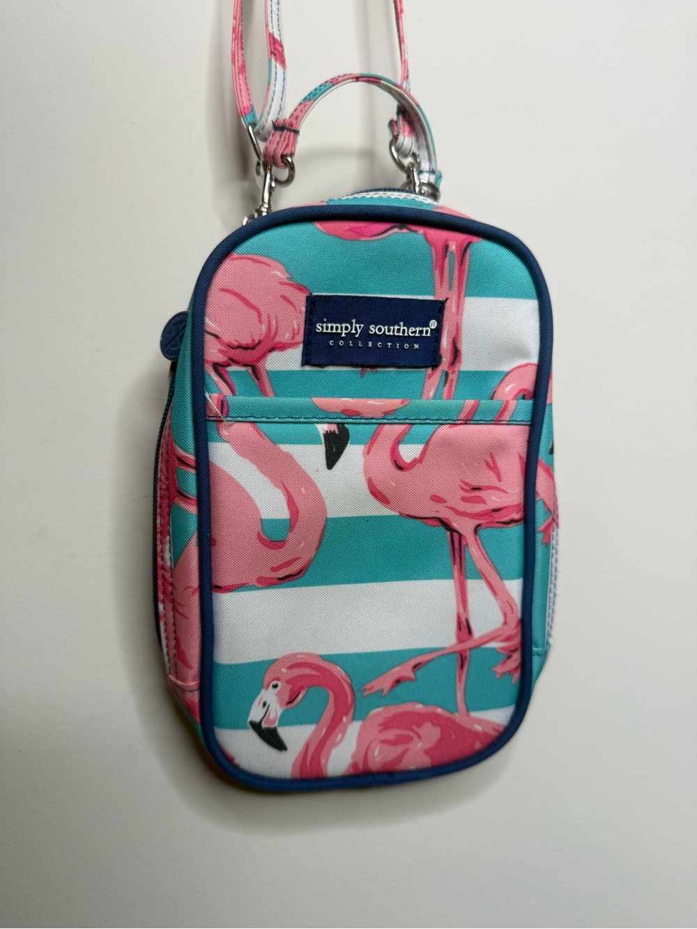Simply Southern Teal & Pink Flamingo Crossbody Bag